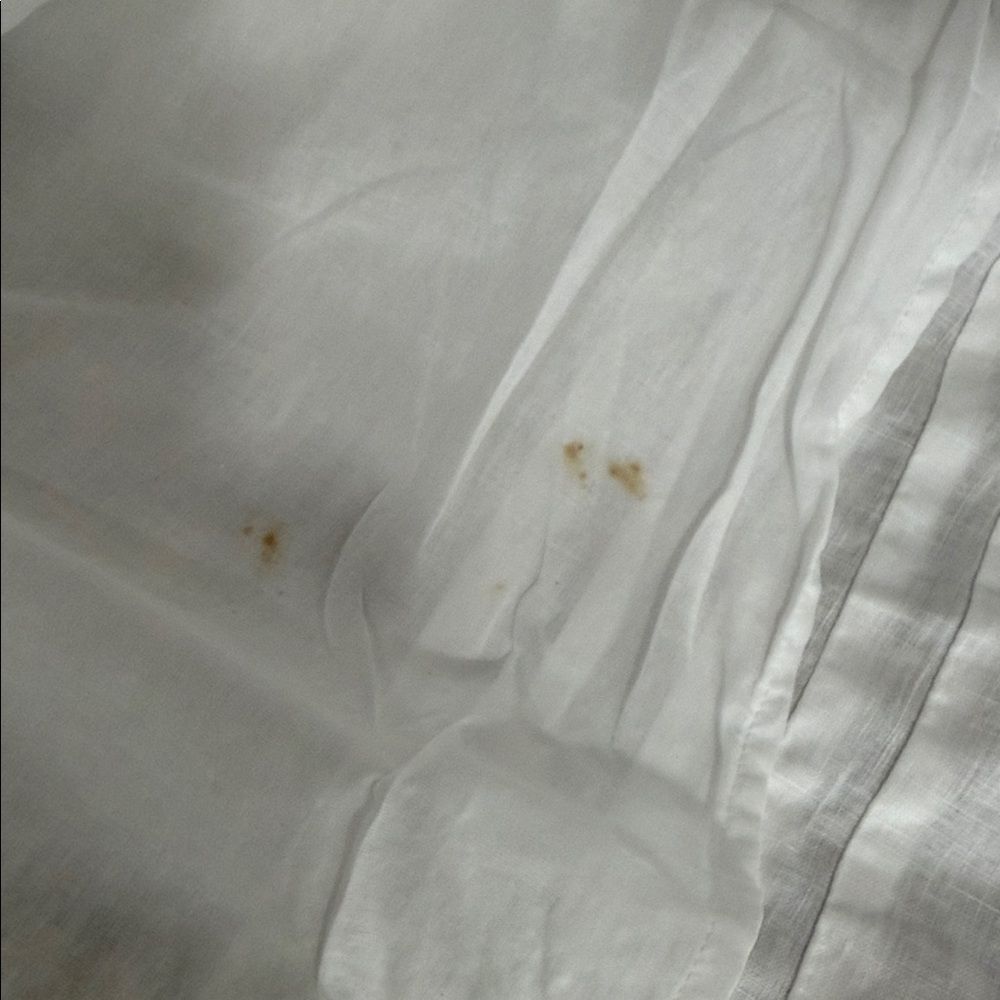 Jones New York Linen White Button Front Dress Pintuck Detail Size 14 - Picture 8 of 8